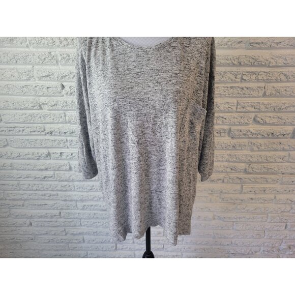 Chelsea Theodore Womens Top XXL Plus Tee Short Sleeve Gray Heather GRA17E - Picture 4 of 7